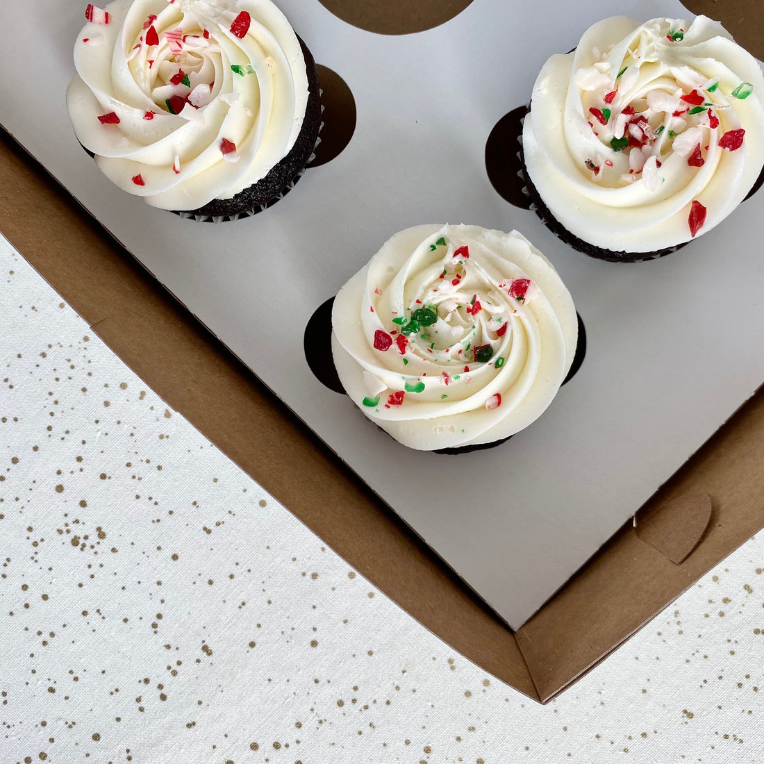 Chocolate Candy Cane Cupcakes (GF/Vegan option)